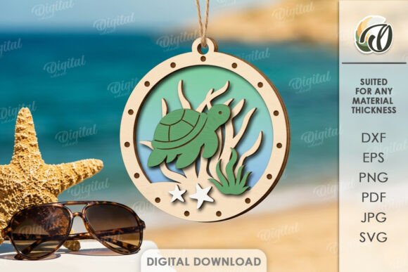 3D Summer Ornament Laser Cut Design Files