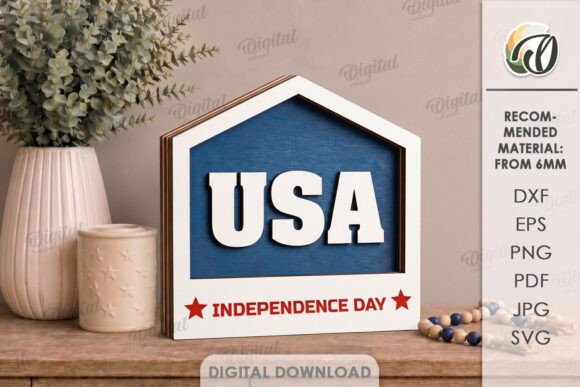 4th of July House Laser Cut: A Festive Digital Design