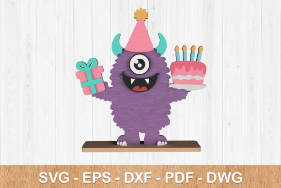 Birthday Monster Cake & Gift SVG: Fun & Versatile Designs