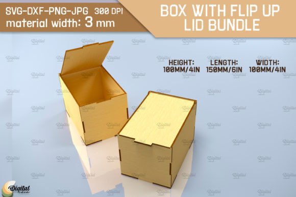 Box with Flip Up Lid: 3D Laser Cut Design Files