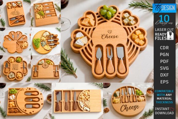 Cheese Boards Laser Cut Bundle | Kitchen and Cheese Board Laser Cut Bundle