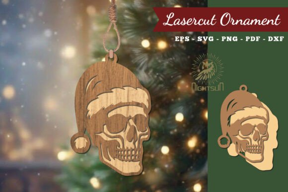 Christmas Skull Lasercut Ornament 1: A Festive Edge