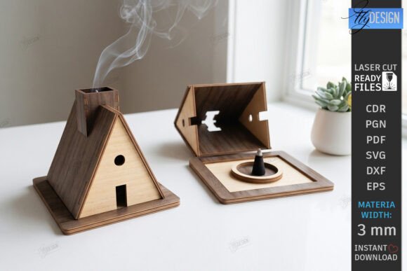 Cozy Laser Cut House Incense Burner & Village Lantern