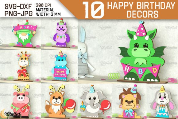 Creative Laser-Cut Birthday Decor Bundle