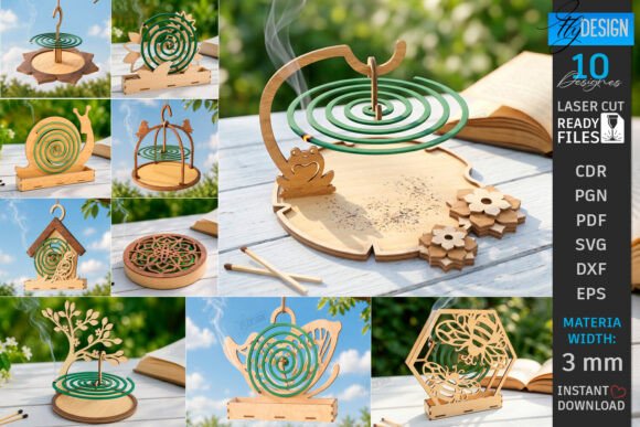 Elegant Laser Cut Mosquito Coil Holders for Summer