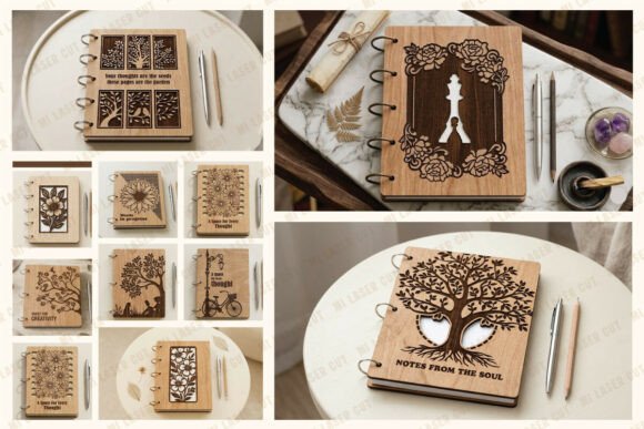 Elevate Your Craft: The 10 Premium Wooden Notebook Cover Bundle