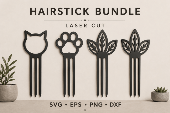 Hair Stick Bundle SVG: Elegant Laser Cut Designs