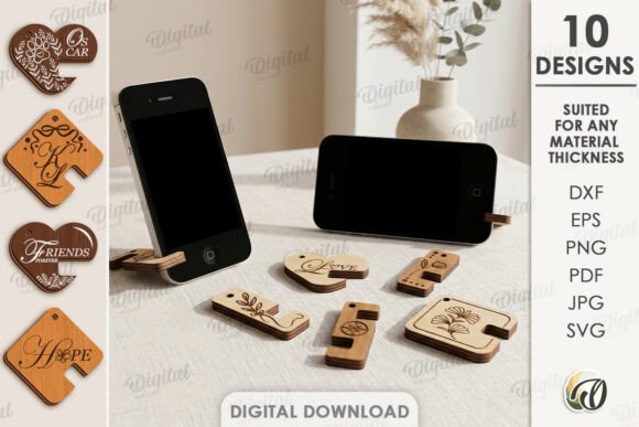 Laser Cut Keychain Phone Stands: 10 Creative Designs