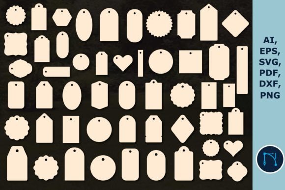 Laser Cut Price Tag/Label SVG Bundle for Designers