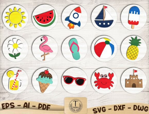 Layered Summer Signs SVG Bundle: Craft Bright Seasonal Decor