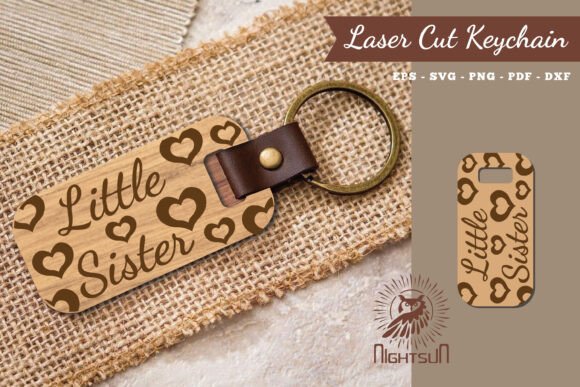 Little Sister Laser Cut Keychain: A Creative Design Asset