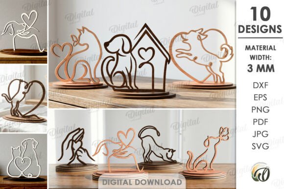 Perts Line Art Bundle: Laser Cut Design Assets