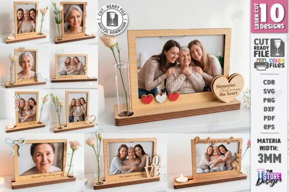 Photo Frames and Candle Holders Bundle: A Timeless Laser Cut Design