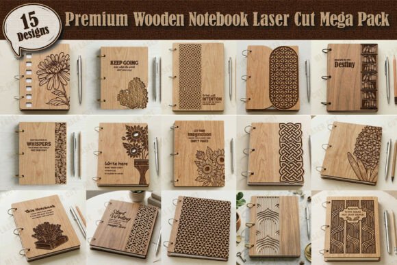 Premium Wooden Notebook Cover Mega Pack
