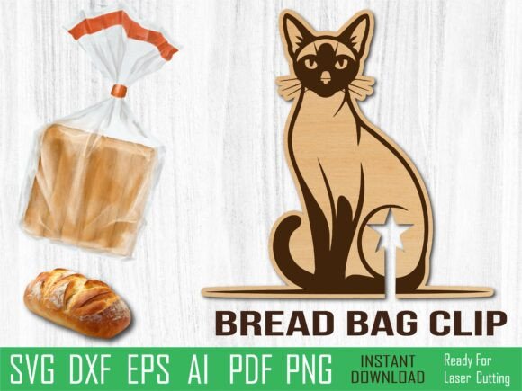 Siamese Cat Bread Clip: A Purrfect Laser Cut Design