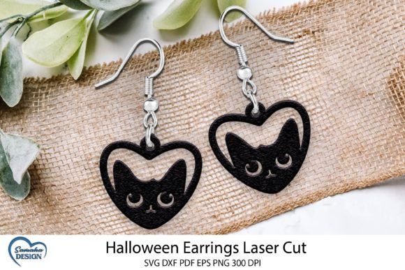 Spooky Halloween Teardrop Laser Cut Earrings SVG