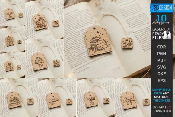 Tea Bag Bookmark Laser Cut Bundle for Crafters
